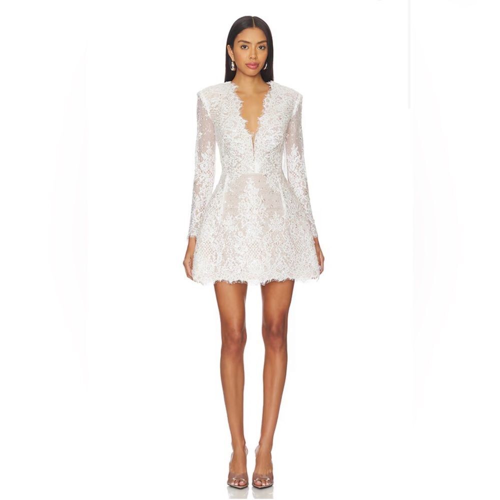 Bronx and Banco Ivory Lace Long Sleeve Dress